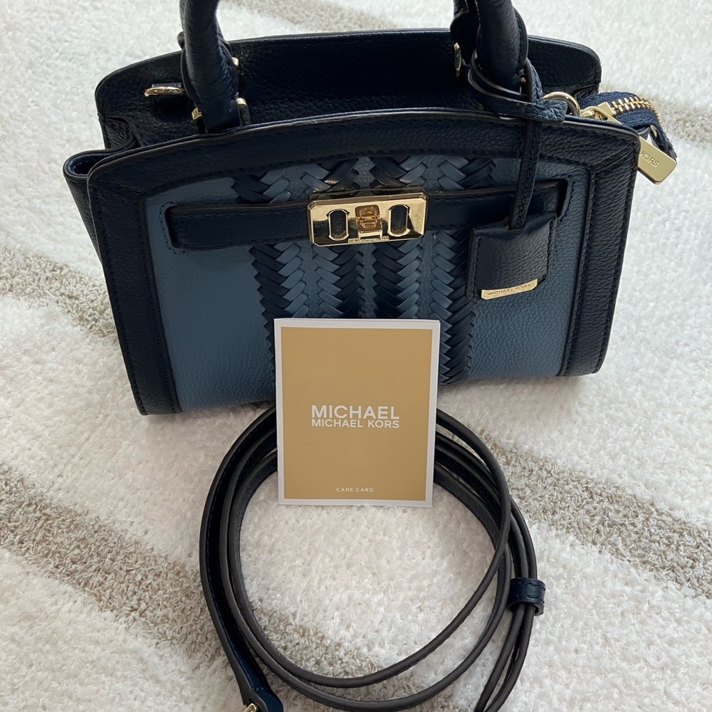 Michael Kors Karson denim navy purse
